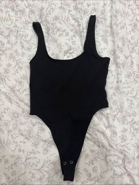 Garage Black Scoop Neck One-Piece Bodysuit